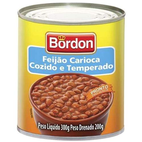 FEIJÃO CARIOCA COZIDO TEMPERADO BORDON LATA