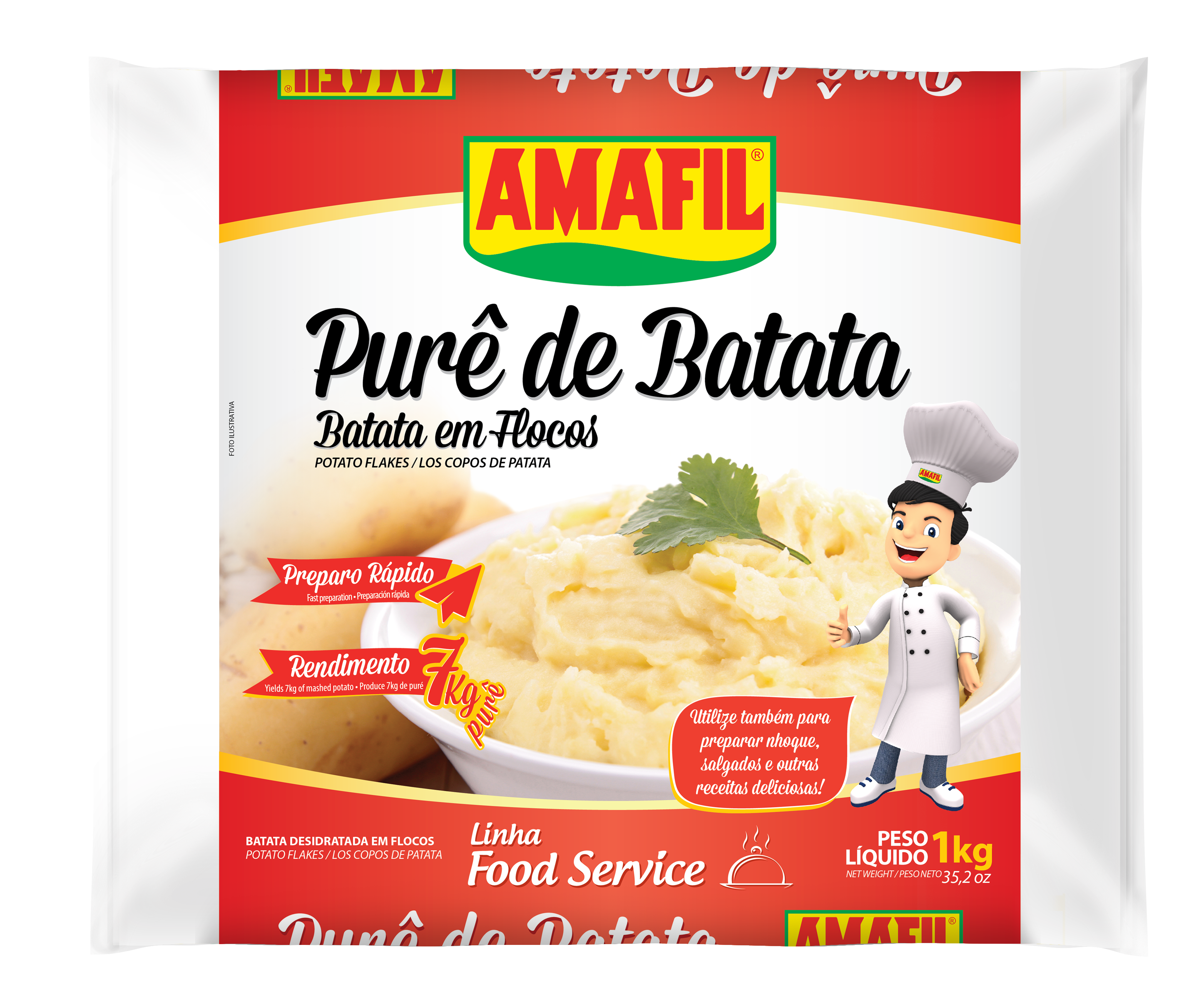 PURE DE BATATA EM FLOCOS SACHÊ AMAFIL 