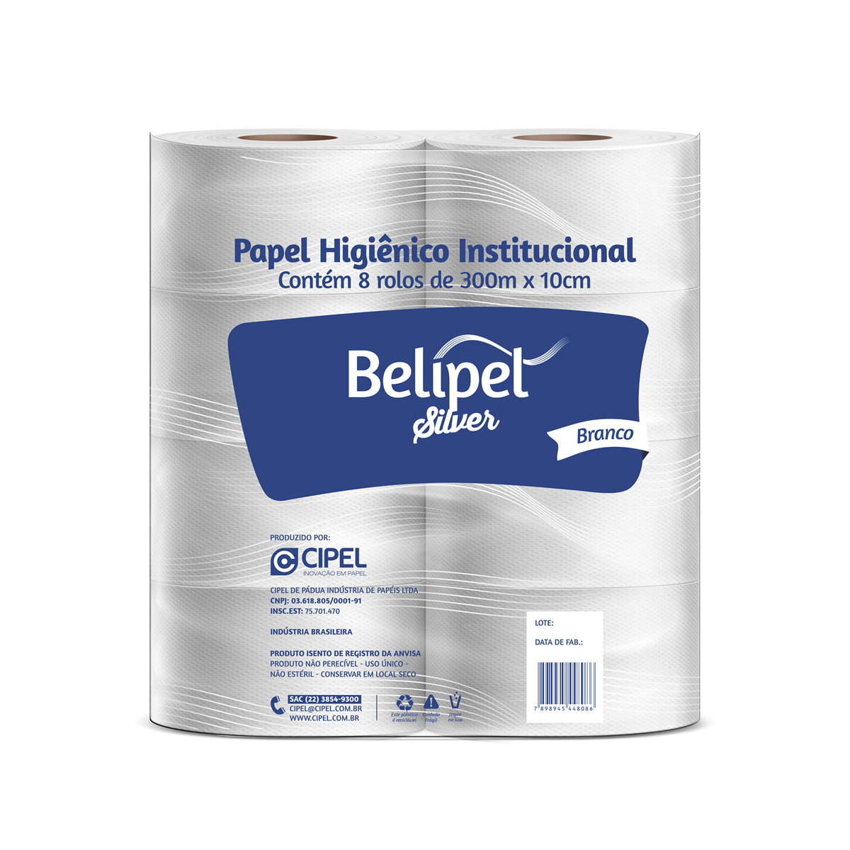 PAPEL HIGIÊNICO BRANCO 300 MT BELIPEL 