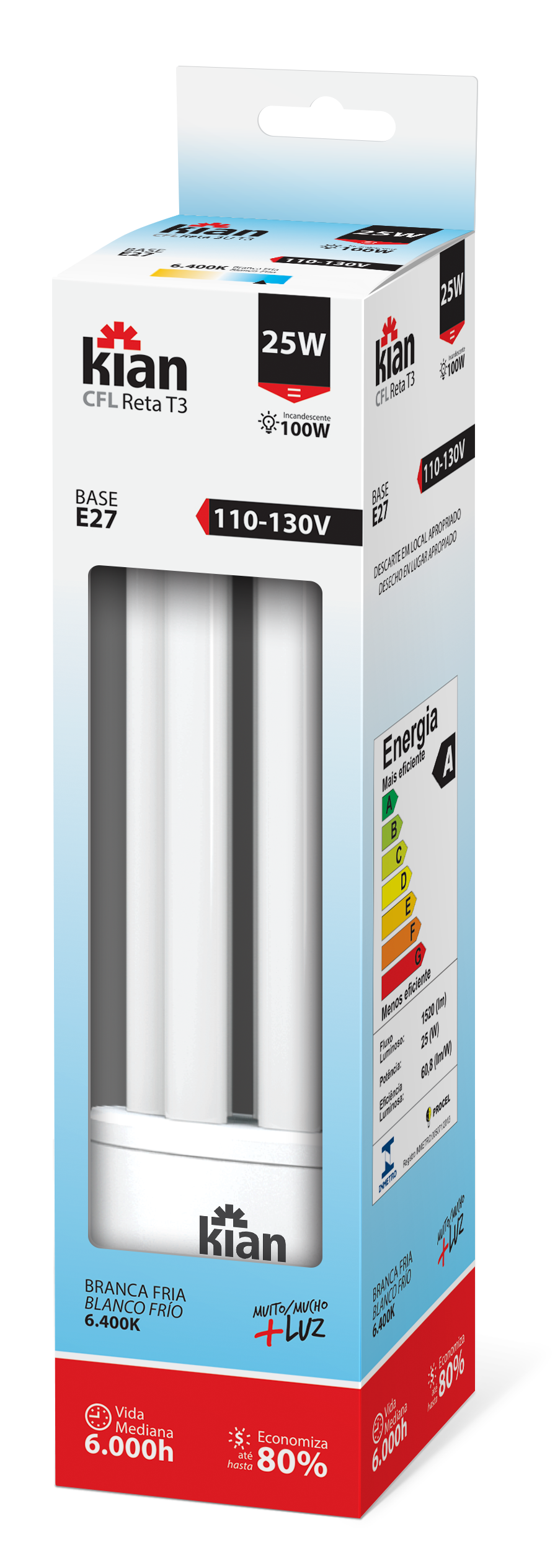 LÂMPADA ELETRÔNICA 3U 25W 127V KIAN