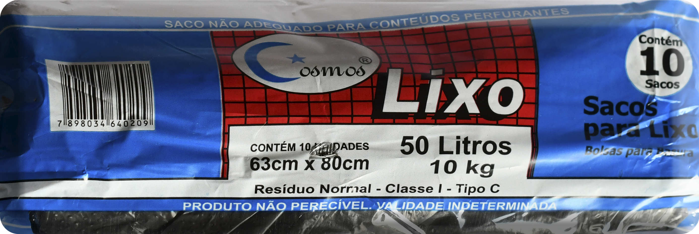 SACO DE LIXO ROLO PRETO 50LT COSMOS