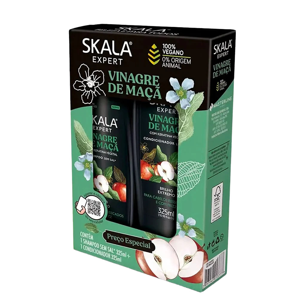 SHAMPOO+CONDICIONADOR VINAGRE DE MAÇA SKALA 