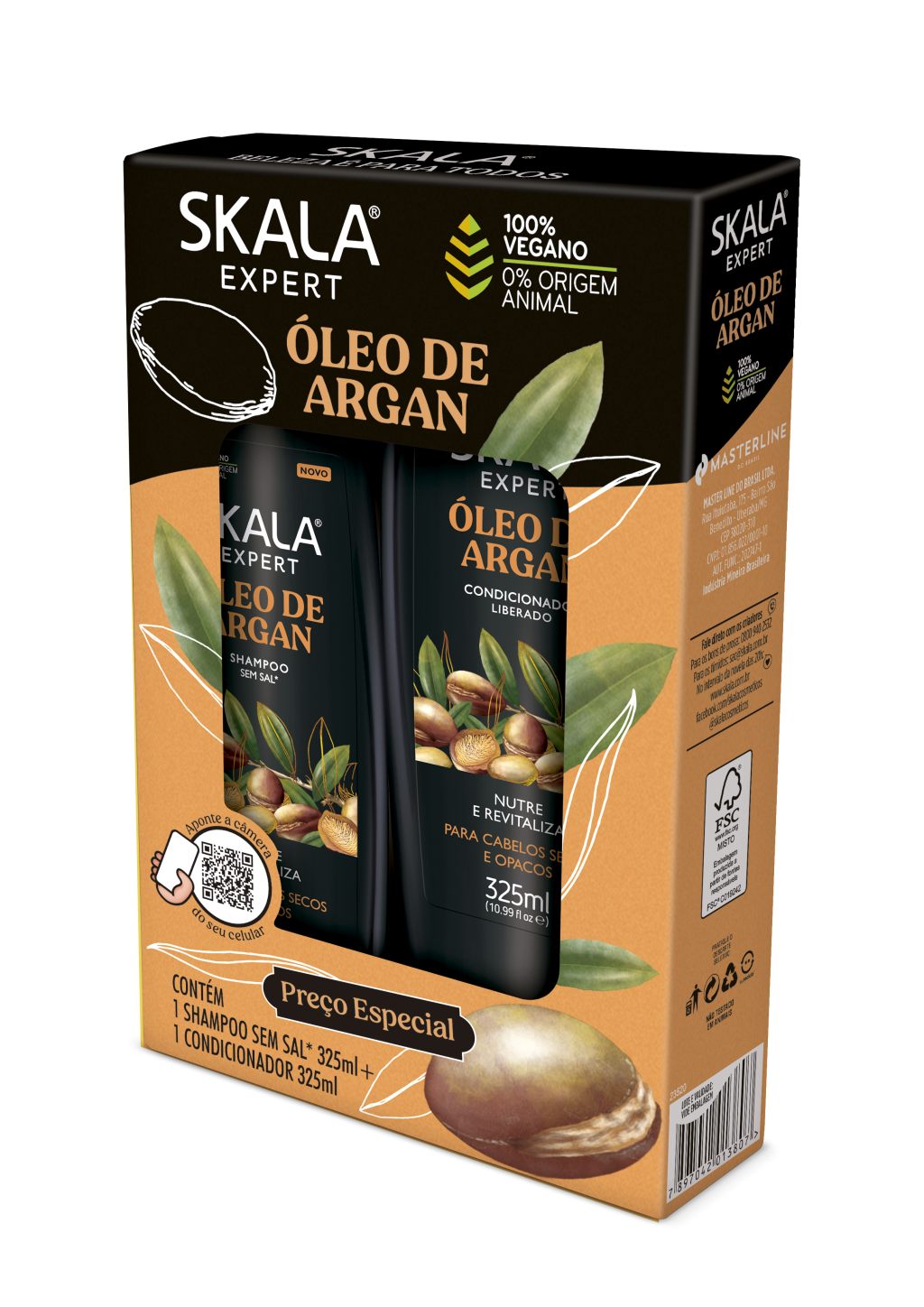 SHAMPOO+CONDICIONADOR ÓLEO DE ARGAN SKALA 