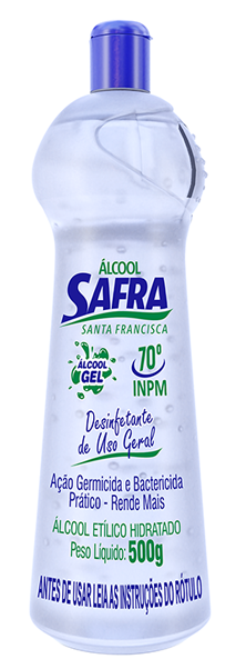 ÁLCOOL GEL 70 INPM BACTERICIDA SAFRA 