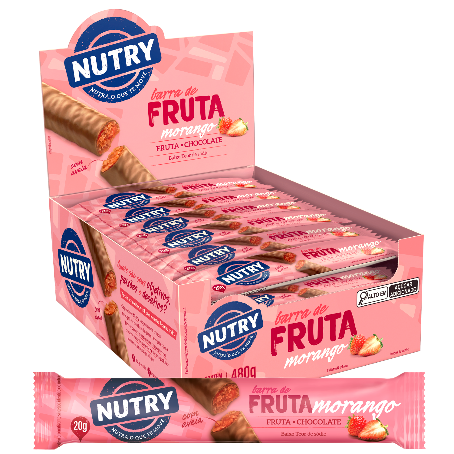 BARRA DE FRUTAS MORANGO NUTRY 