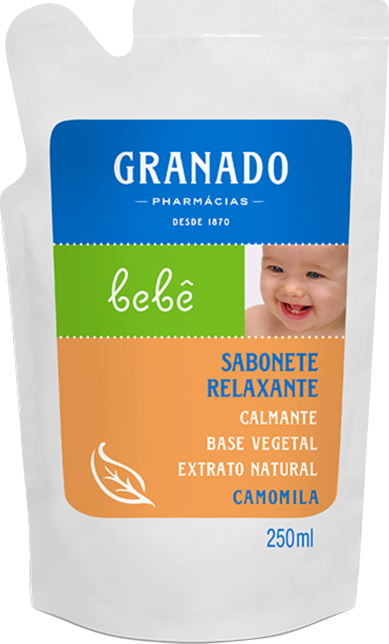 SABONETE LÍQUIDO GLICERINA BEBÊ CAMOMILA REFIL GRAMADO 