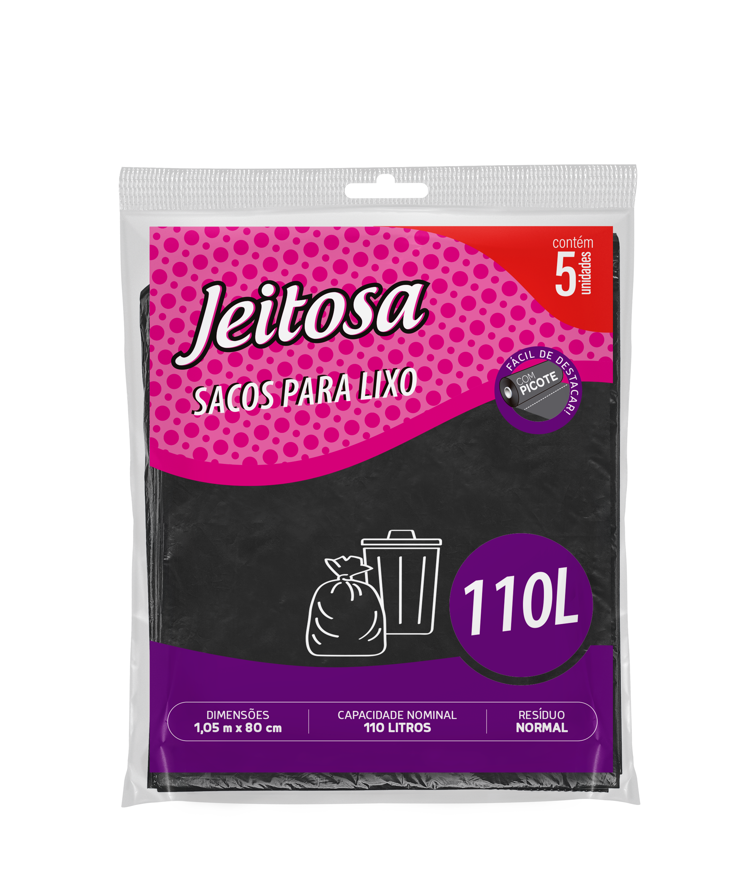 SACO DE LIXO ROLO PRETO 110LT JEITOSA