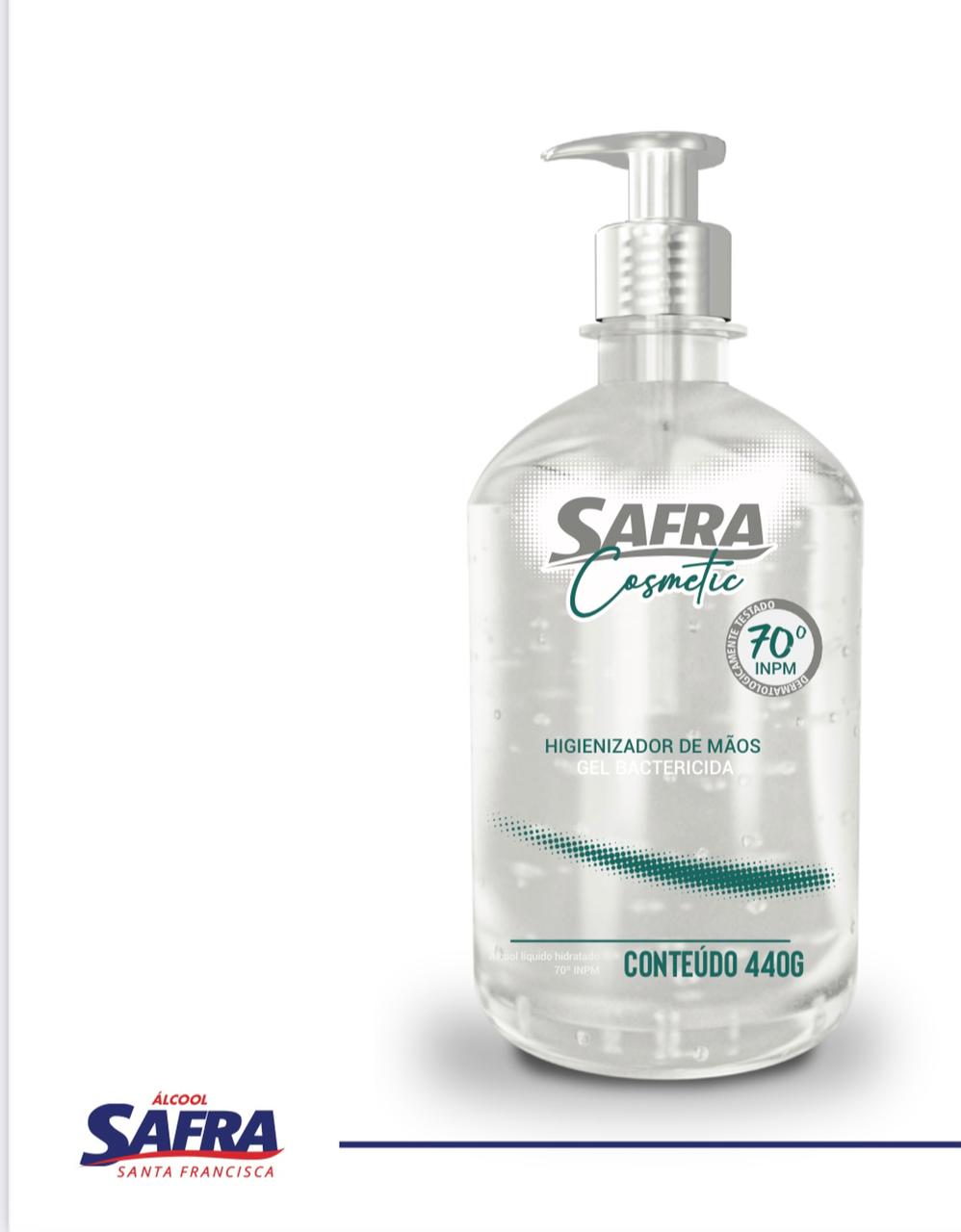 ÁLCOOL GEL PARA MÃOS 70 INPM SAFRA COSMETIC 