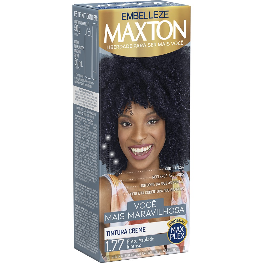 TINTURA PRETO AZULADO INTENSO 1.77 KIT MAXTON