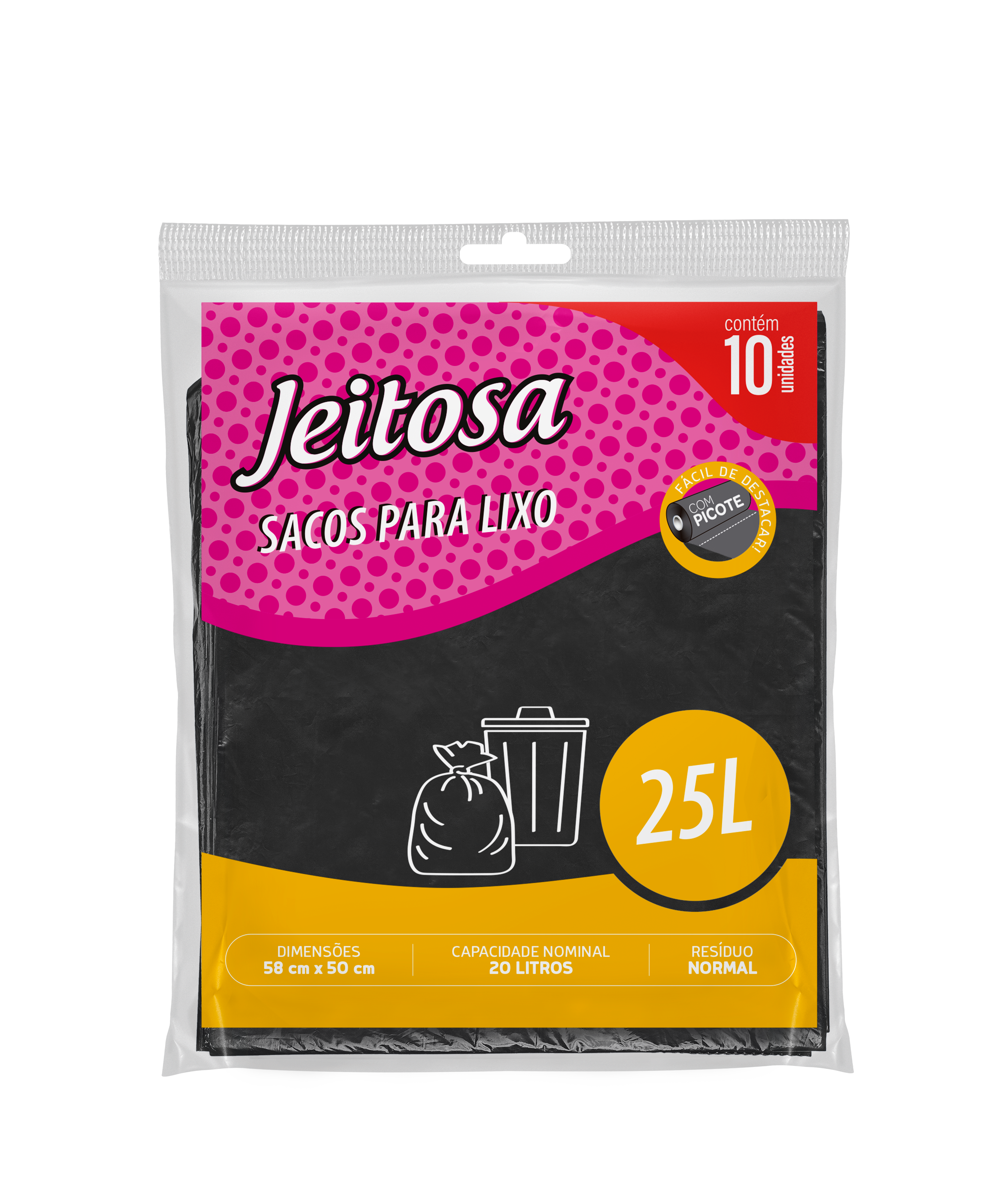 SACO DE LIXO PRETO 25 LITROS JEITOSA 