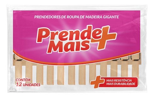 PRENDEDOR DE ROUPA MADEIRA GIGANTE PRENDE MAIS