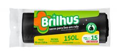 SACO DE LIXO ROLO PRETO 150LT BRILHUS