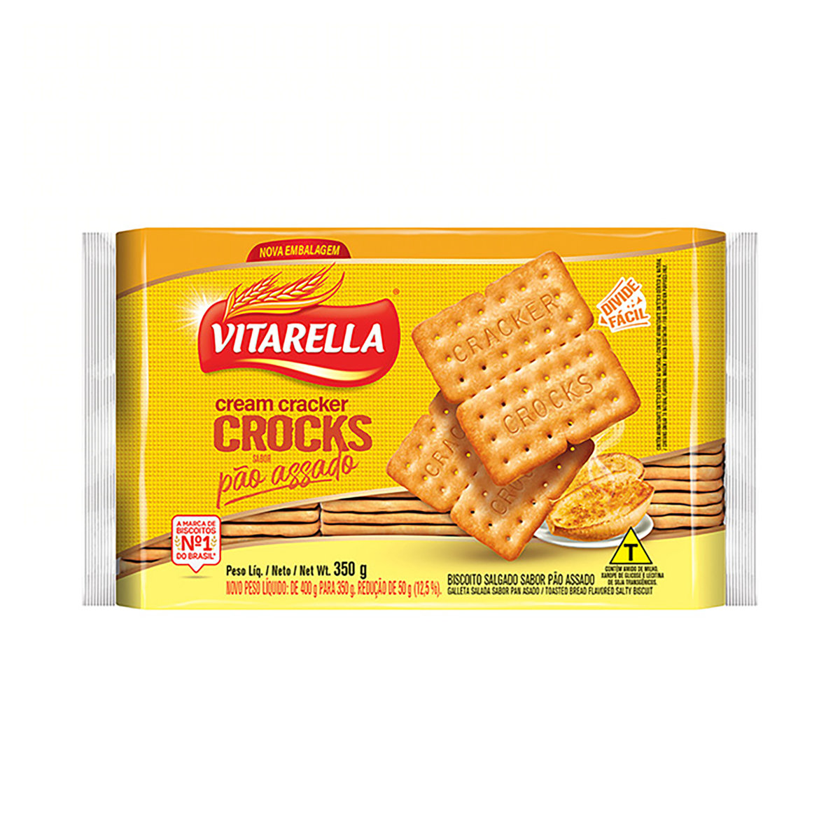 BISCOITO CREAM CRACKER CROCKS PÃO ASSADO VITARELLA