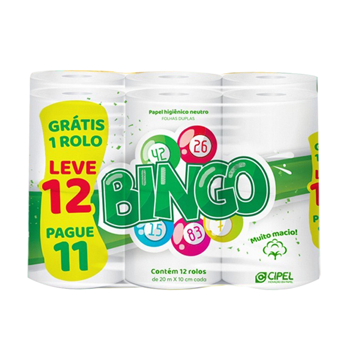 PAPEL HIGIÊNICO FARDO NEUTRO 20 METROS LEVE 12 PAGUE 11 BINGO