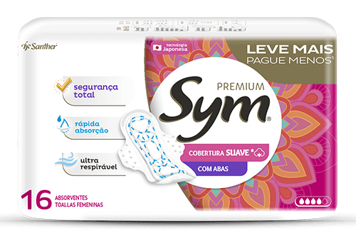 ABSORVENTE PREMIUM COM ABAS SUAVE SYM