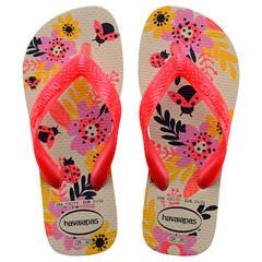 SANDÁLIA KIDS FLORES BEGE PALHA 27/28 HAVAIANAS