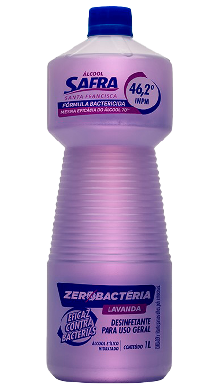 ÁLCOOL LÍQUIDO 46,2 INPM BACTERICIDA LAVANDA SAFRA