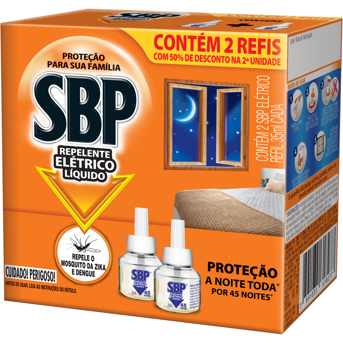 INSETICIDA ELÉTRICO LÍQUIDO REFIL SBP - DESC.50% SEGUNDA UNID.