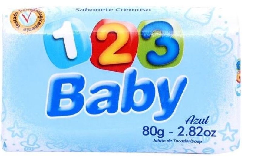 SABONETE CREMOSO 123 AZUL BABY