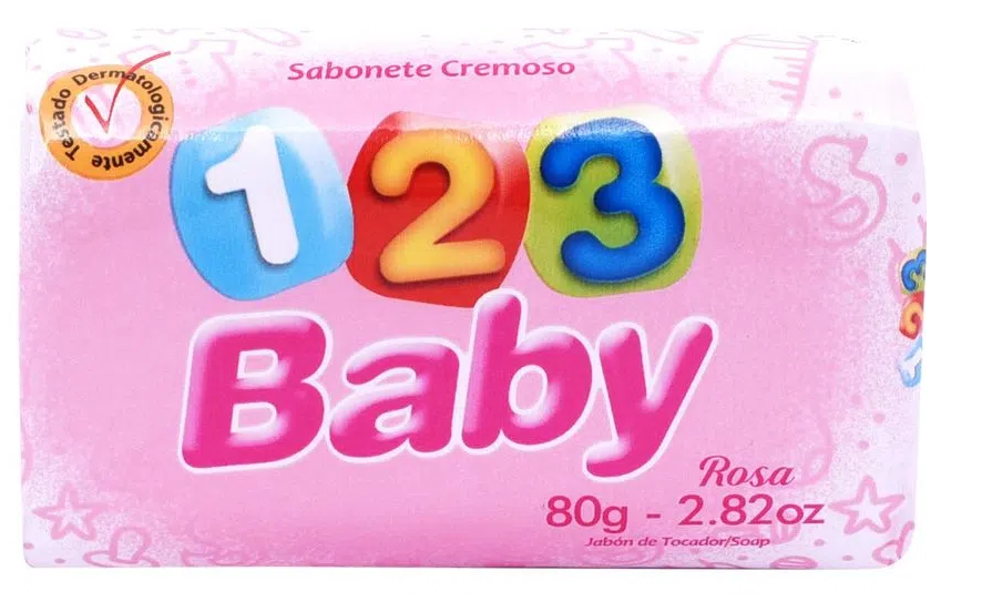 SABONETE CREMOSO 123 ROSA BABY