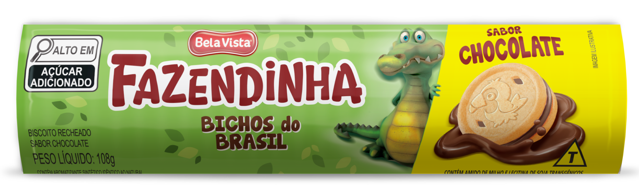 BISC.RECHEADO BICHOS CHOCOLATE FAZENDINHA