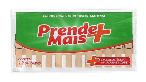 PRENDEDOR DE ROUPA MADEIRA PRENDE MAIS