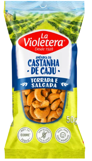 CASTANHA DE CAJU TORRADA E SALGADA SACHÊ LA VIOLETERA