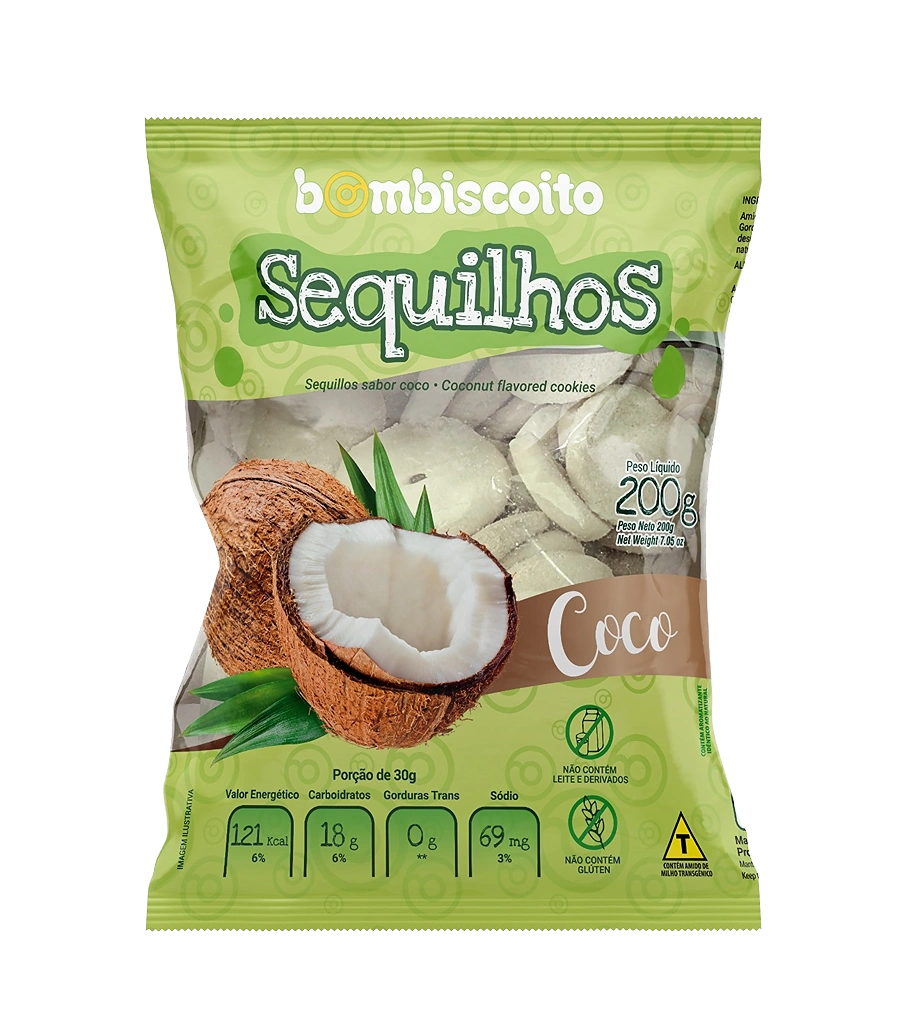 SEQUILHOS ZERO LACTOSE/GLÚTEN COCO BOMBISCOITO 