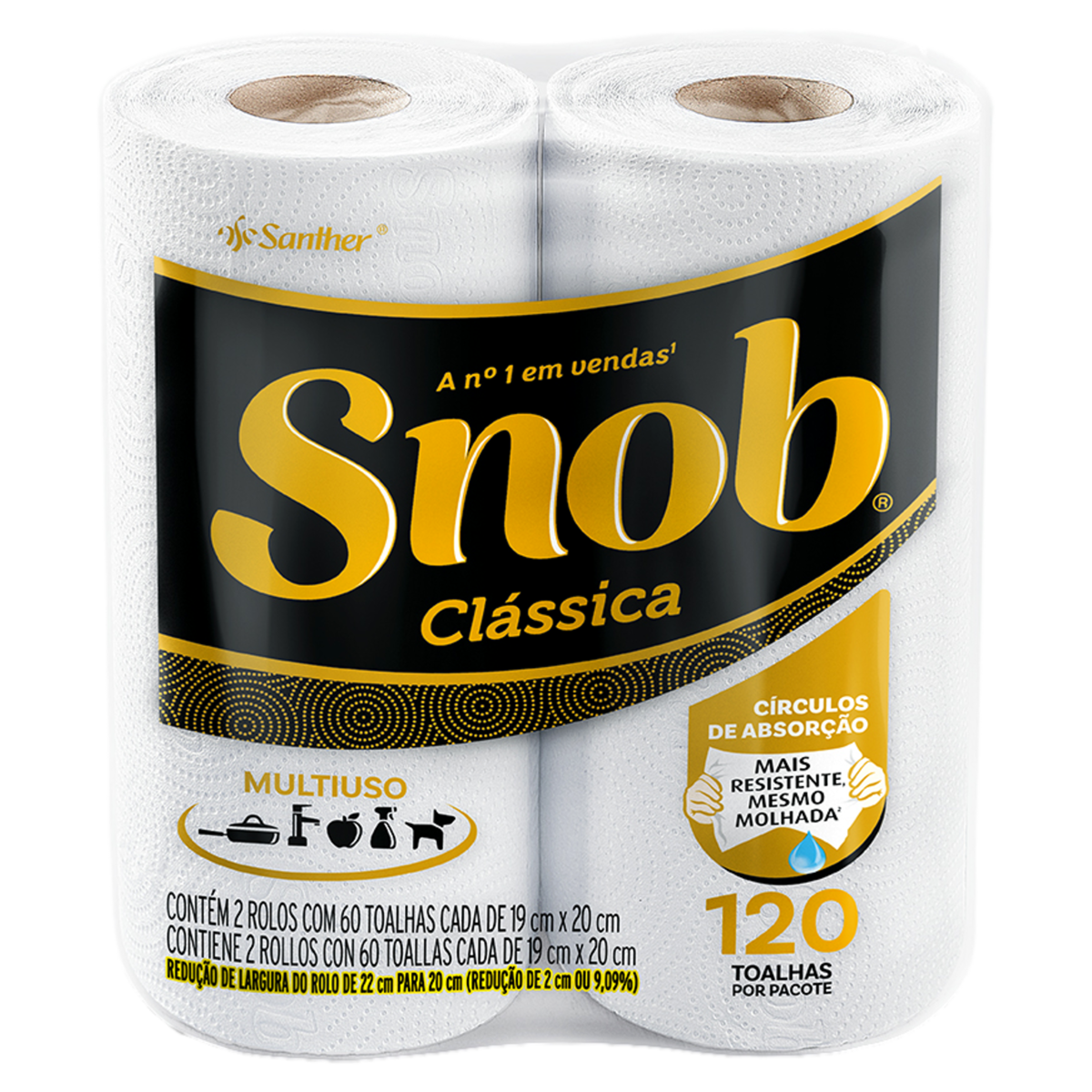 TOALHA DE PAPEL BRANCA 60 FOLHAS SNOB