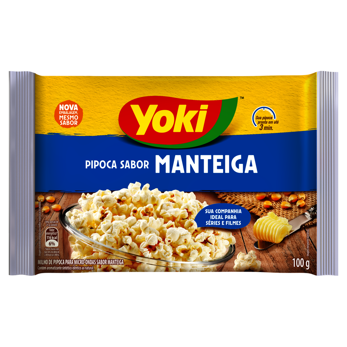 PIPOCA MICROONDAS MANTEIGA YOKI 