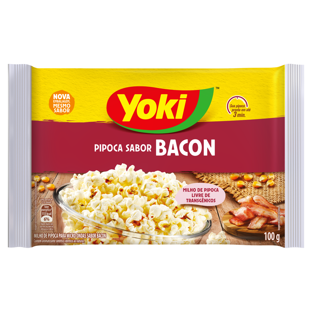 PIPOCA MICROONDAS BACON YOKI 