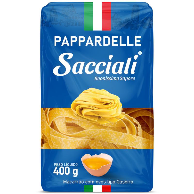 MACARRÃO COM OVOS PAPPARDELLI  SACCIALI