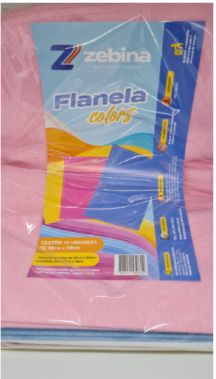 FLANELA 38X58 COLORS EMBALAGEM ECONÔMICA ZEBINA 