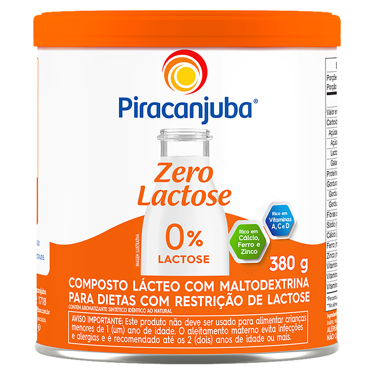 LEITE LÁCTEO COMPOSTO EM PÓ ZERO LACTOZE PIRACANJUBA