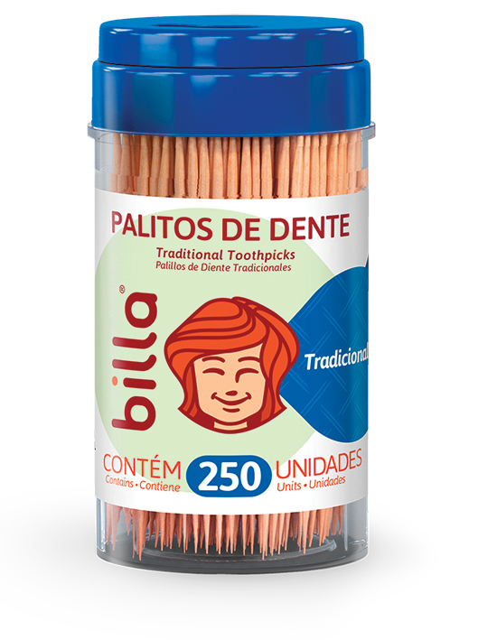 PALITO DENTAL BAMBU COM PALITEIRO BILLA