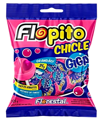 PIRULITO CHICLE GIGA TUTTI FRUTTI FLOPITO FLORESTAL