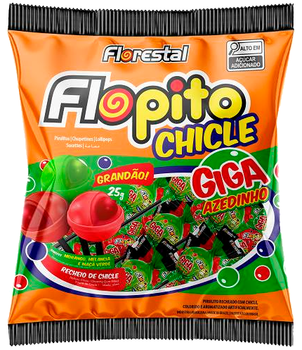 PIRULITO CHICLE GIGA AZEDINHO FLOPITO FLORESTAL