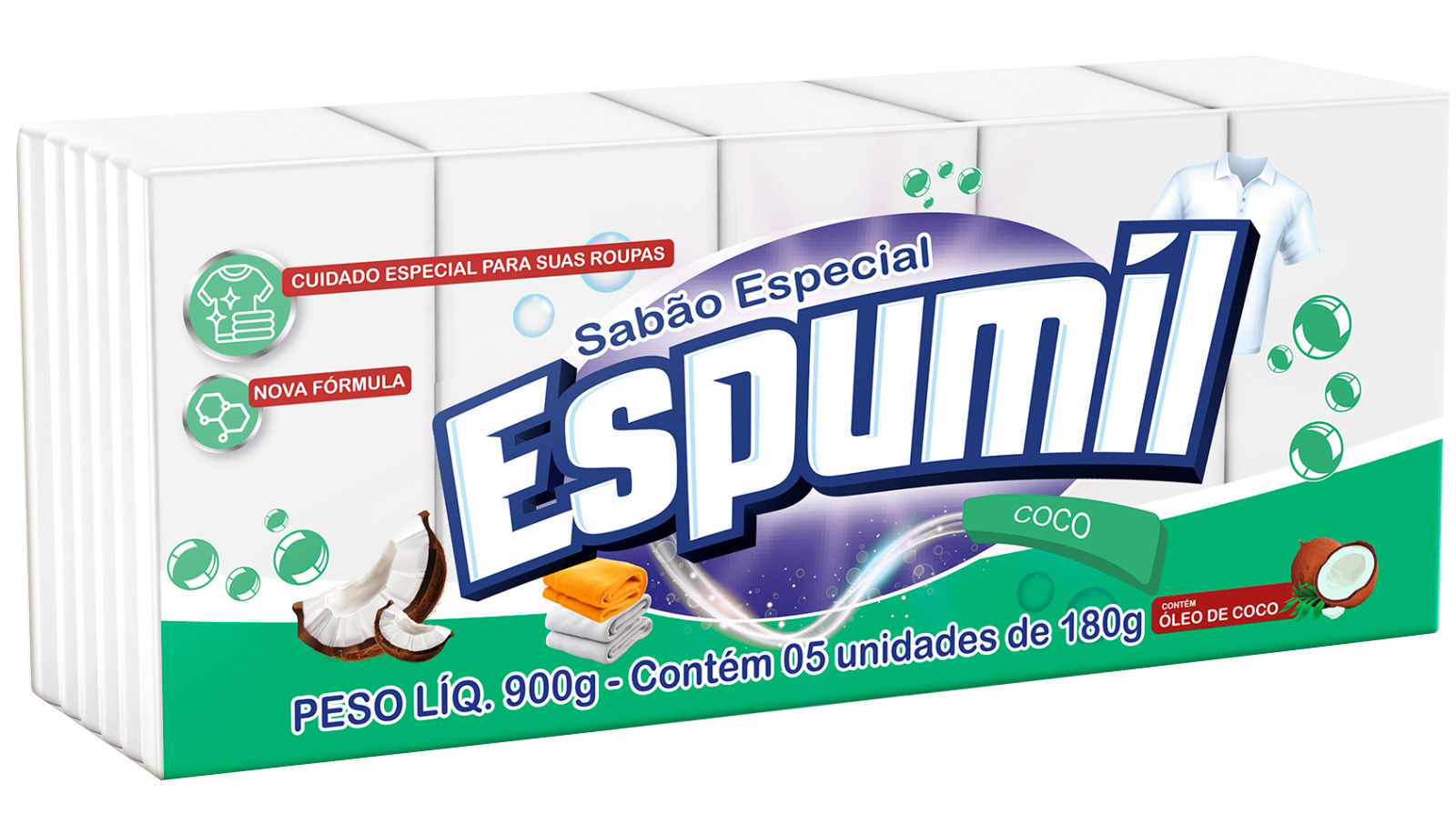 SABÃO TABLETE COCO ESPUMIL