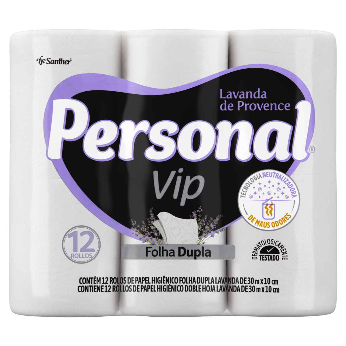 PAPEL HIGIÊNICO VIP FOLHA DUPLA PERFUMADO 30MT PERSONAL