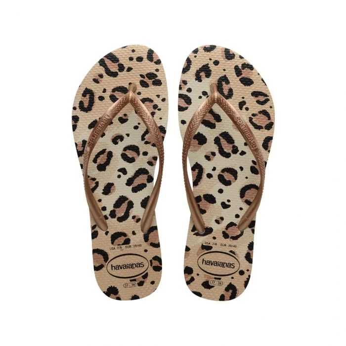 SANDÁLIA SLIM ANIMALS BEGE/BEGE 39/40 HAVAIANAS 