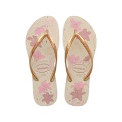 SANDÁLIA SLIM ORGANIC BEGE/DOURADO 33/34 HAVAIANAS