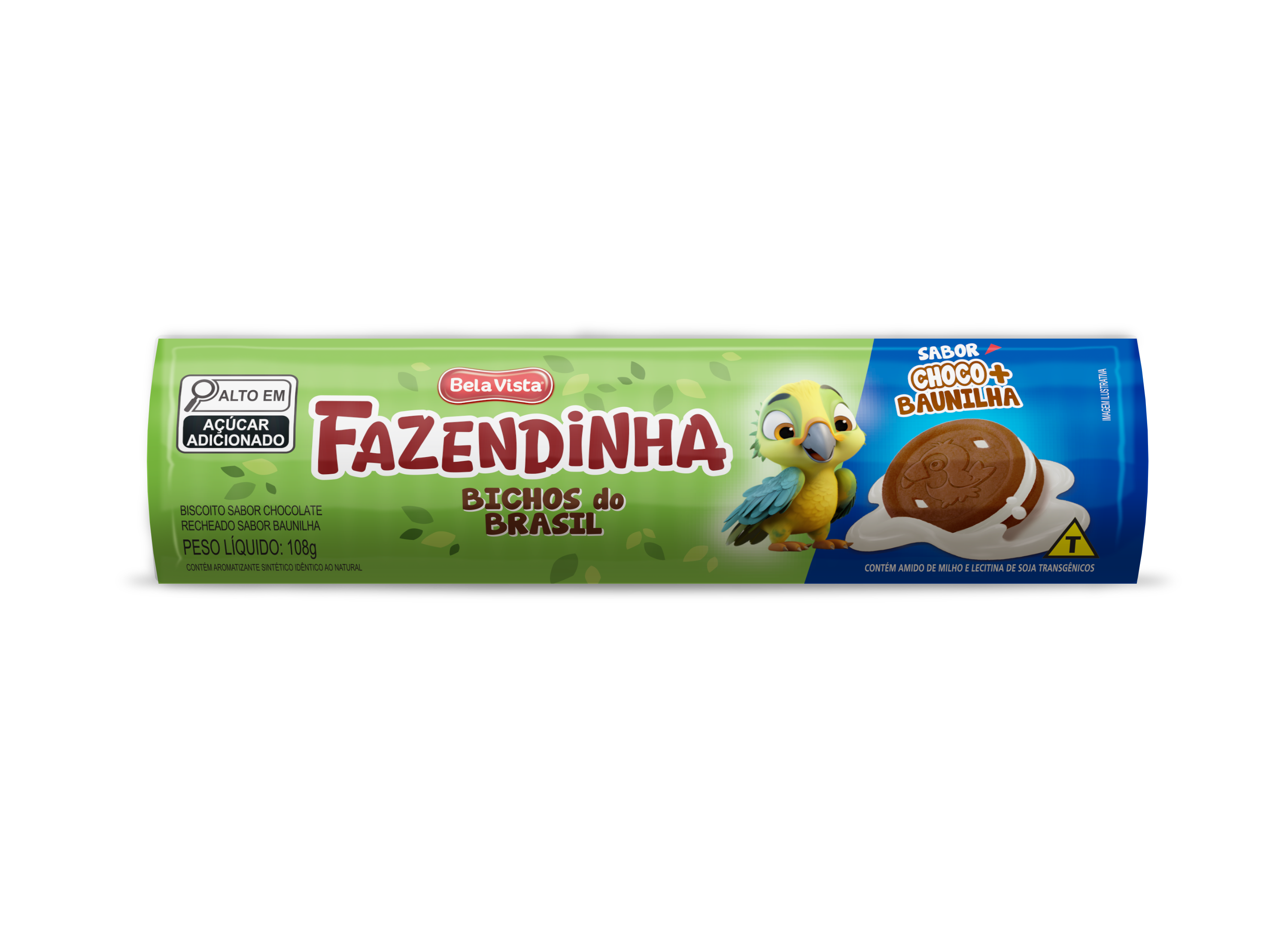 BISC.RECHEADO BICHOS CHOCOLATE BAUNILHA FAZENDINHA