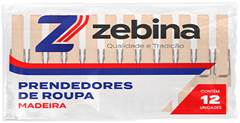 PRENDEDOR DE ROUPA MADEIRA ZEBINA