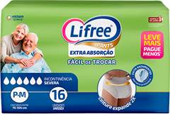 FRALDA GERIÁTRICA EXTRA ABSORÇÃO P/M LIFREE