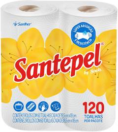 TOALHA DE PAPEL BRANCA 60 FOLHAS SANTEPEL