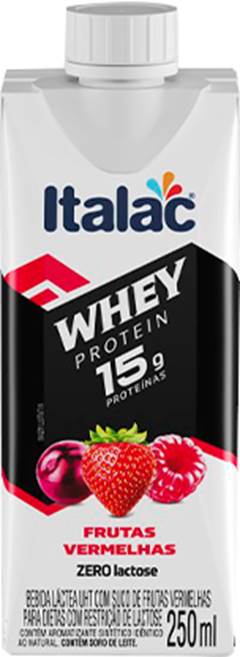 BEBIDA LÁCTEA WHEY 15GR ZERO LACTOSE FRUTAS VERMELHAS ITALAC 