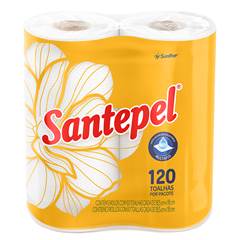 TOALHA DE PAPEL BRANCA 60 FOLHAS SANTEPEL